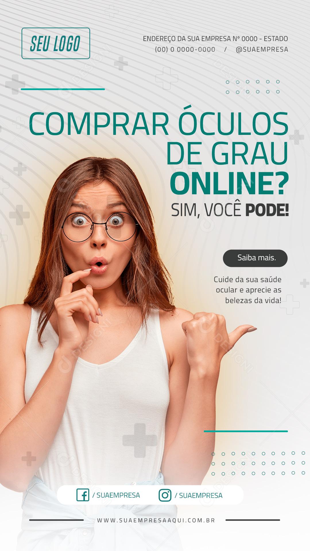 Social Media Comprar Óculos de grau Online Ótica PSD Editável