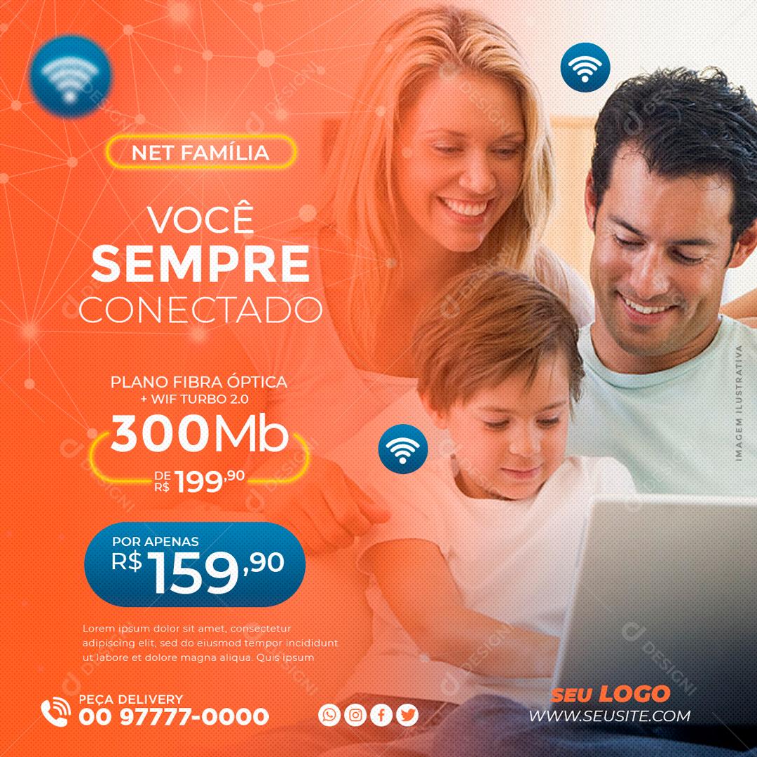 Você Sempre Conectado Contate A Nossa Empresa Social Media PSD Editável