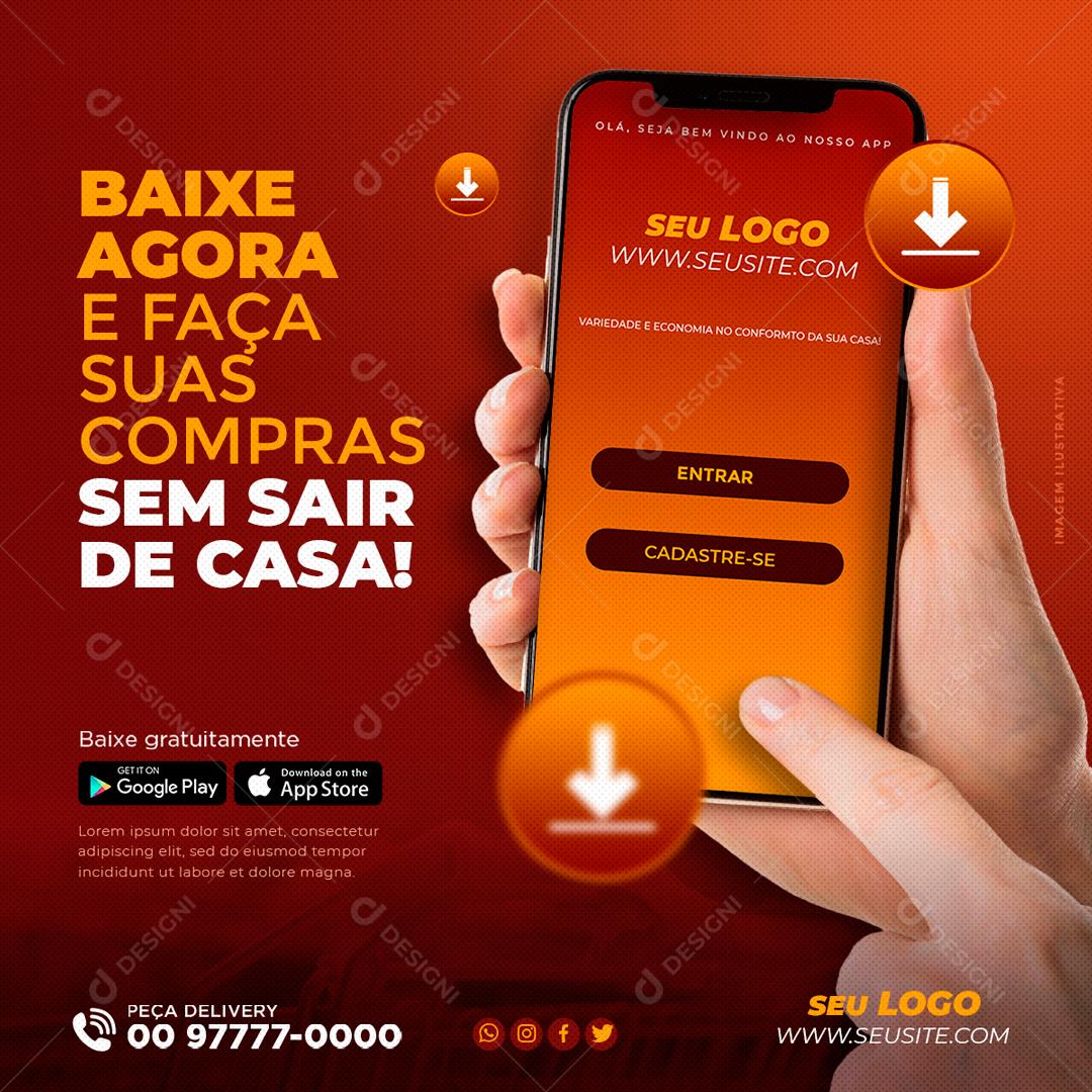 Baixe Agora Es Faça Suas Compras Sem Sair De Casa Social Media PSD Editável