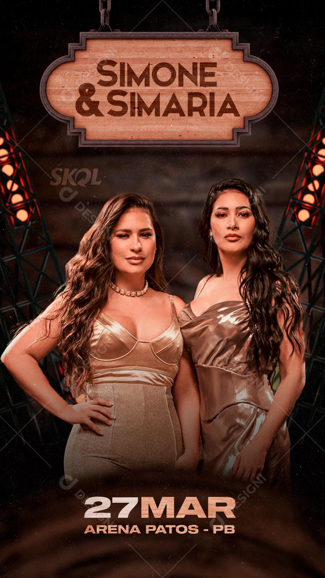 Social Media Flyer Simone e Simaria Open Bar PSD Editável