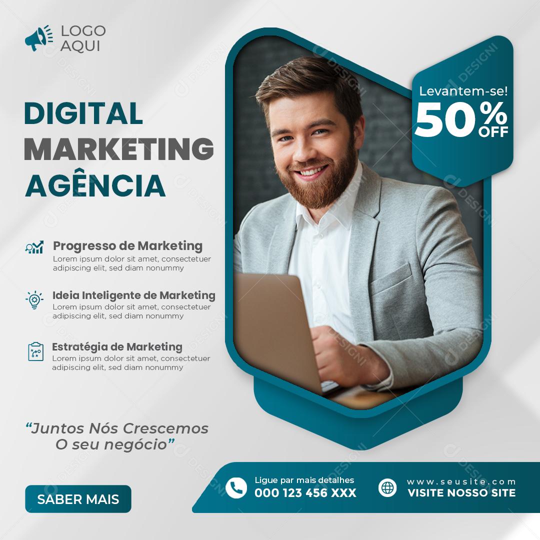 Social Media Digital Marketing Agência PSD Editável