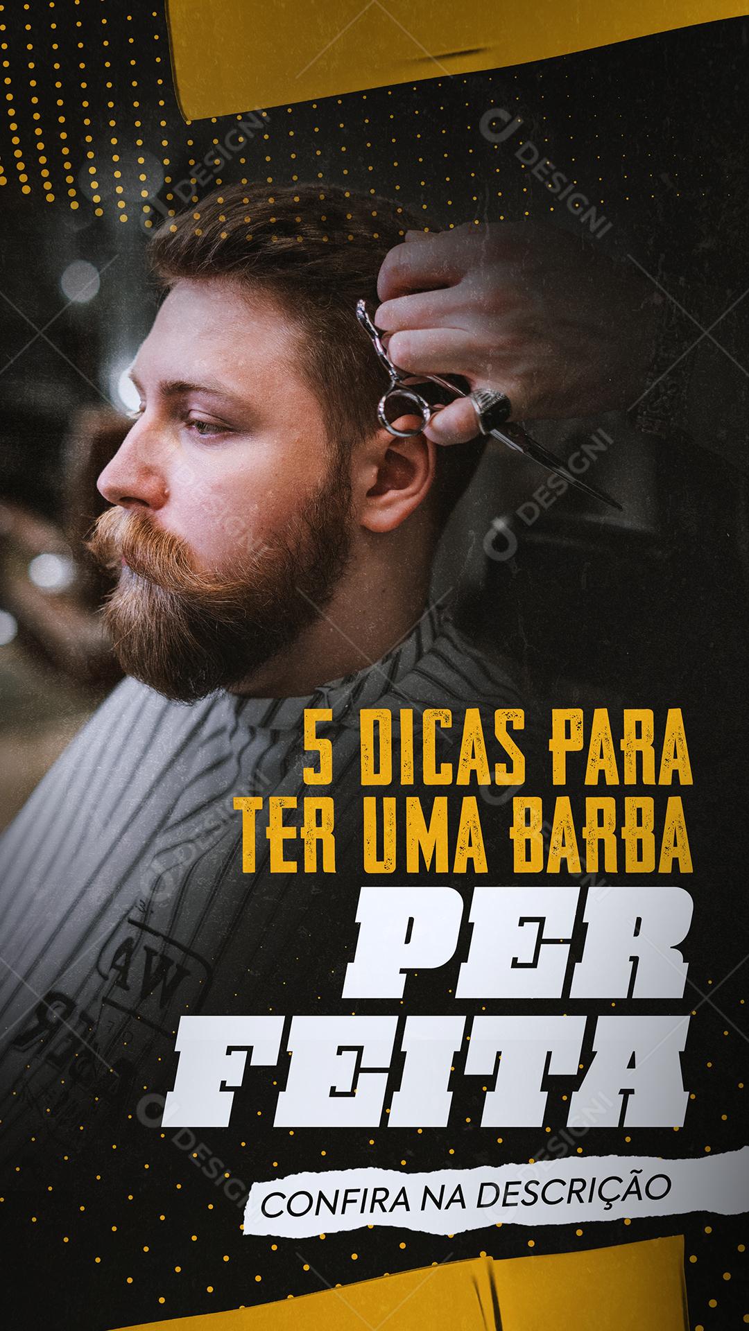 Social Media Como Ter Uma Barba Perfeita Barbearia PSD Editável