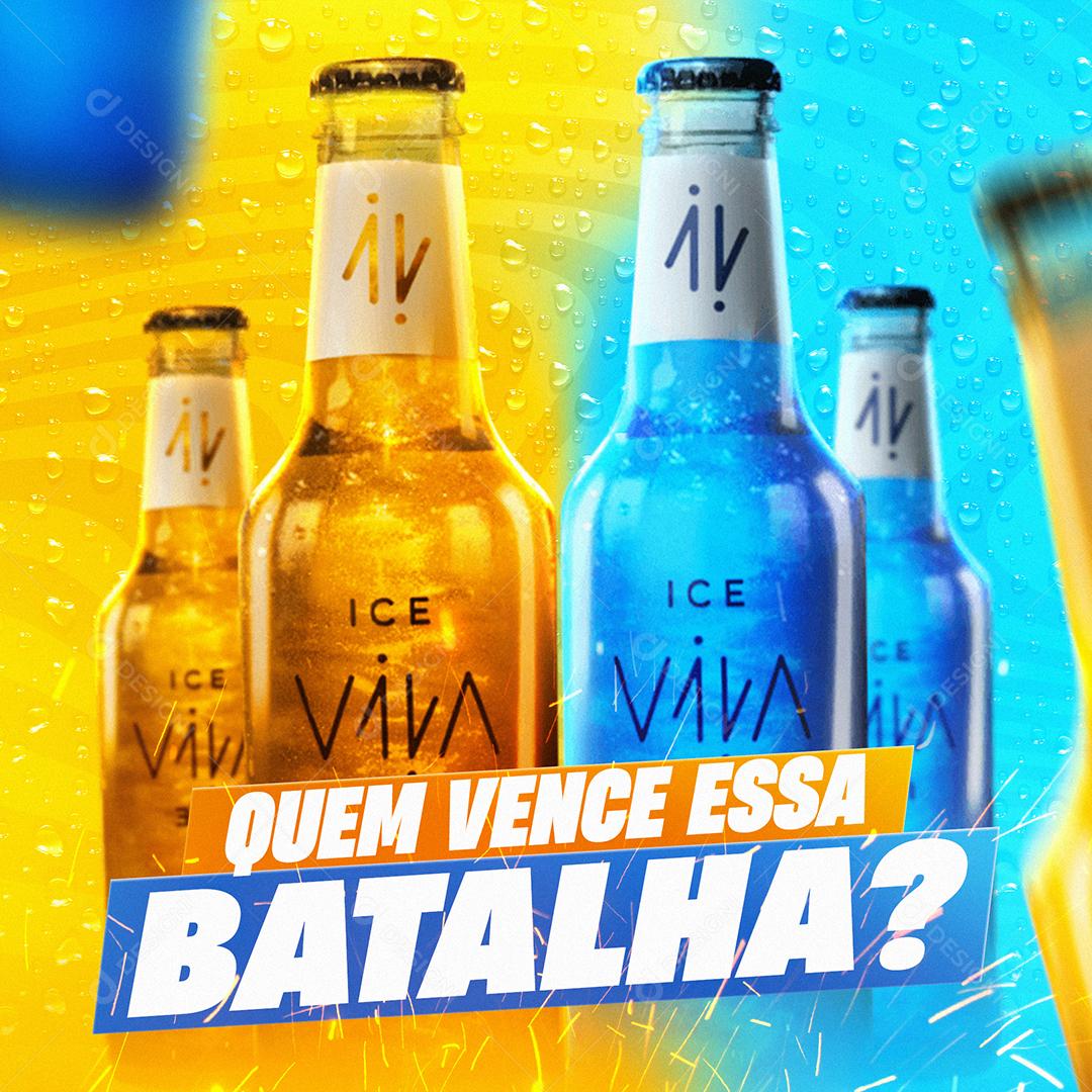 Quem Vence essa Batalha Cervejas Social Media PSD Editável