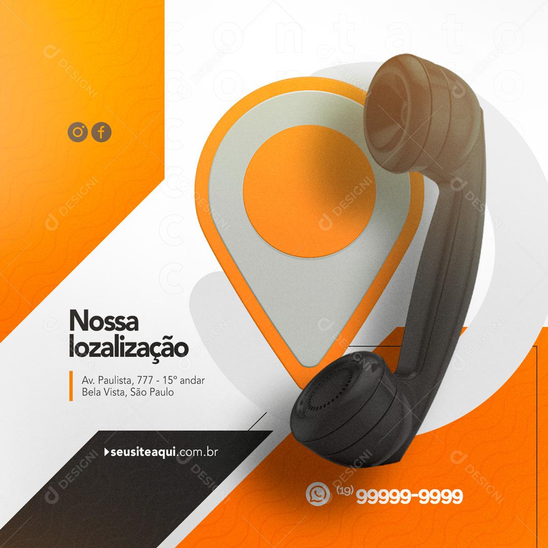 Social Media Nossa Localização Segurança Eletrônica PSD Editável