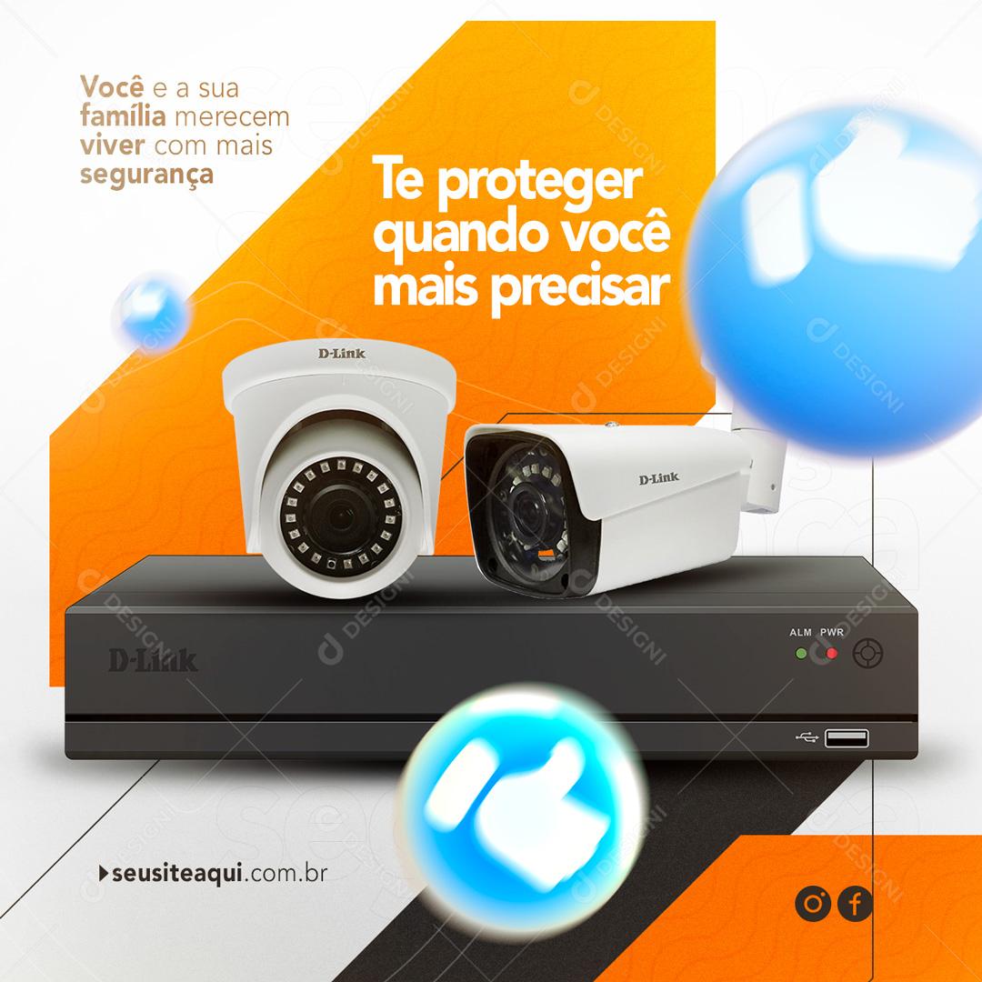 Social Media Protect you when you need it most Electronic Security Editable PSD