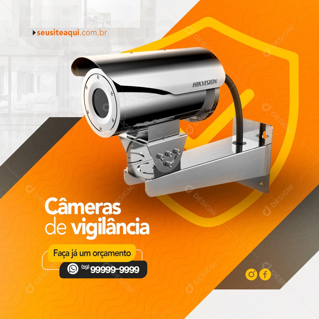 Social Media Câmera de vigilância Segurança Eletrônica PSD Editável