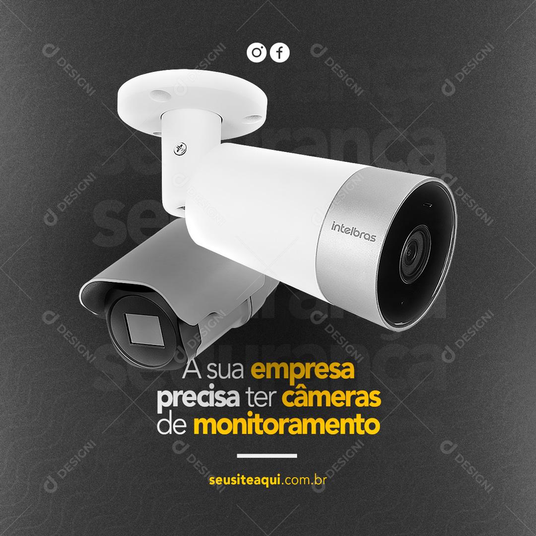 Social Media Sua empresa precisa ter câmeras Segurança Eletrônica PSD Editável