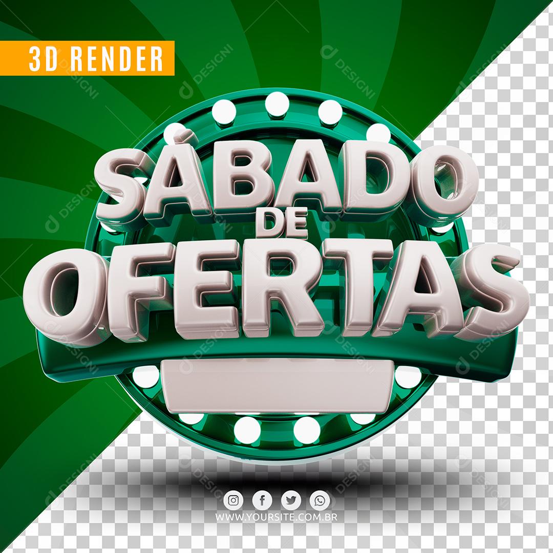 Sábado de Ofertas Branco Selo 3D Para Composição PSD