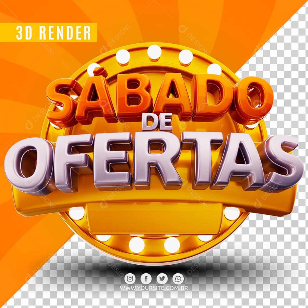 Sábado de Ofertas Selo 3D Para Composição PSD