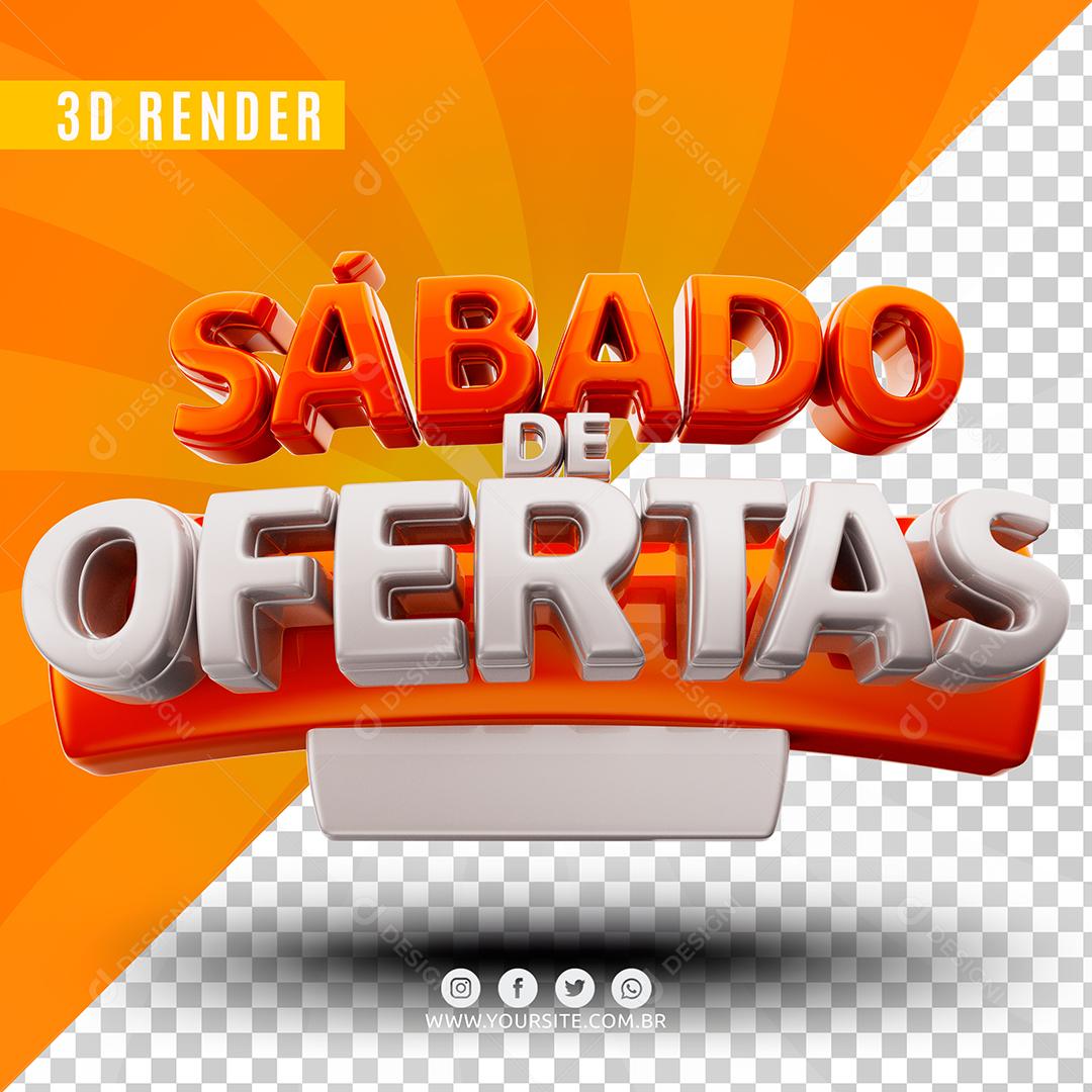 Sábado de Ofertas Branco Selo 3D Para Composição PSD