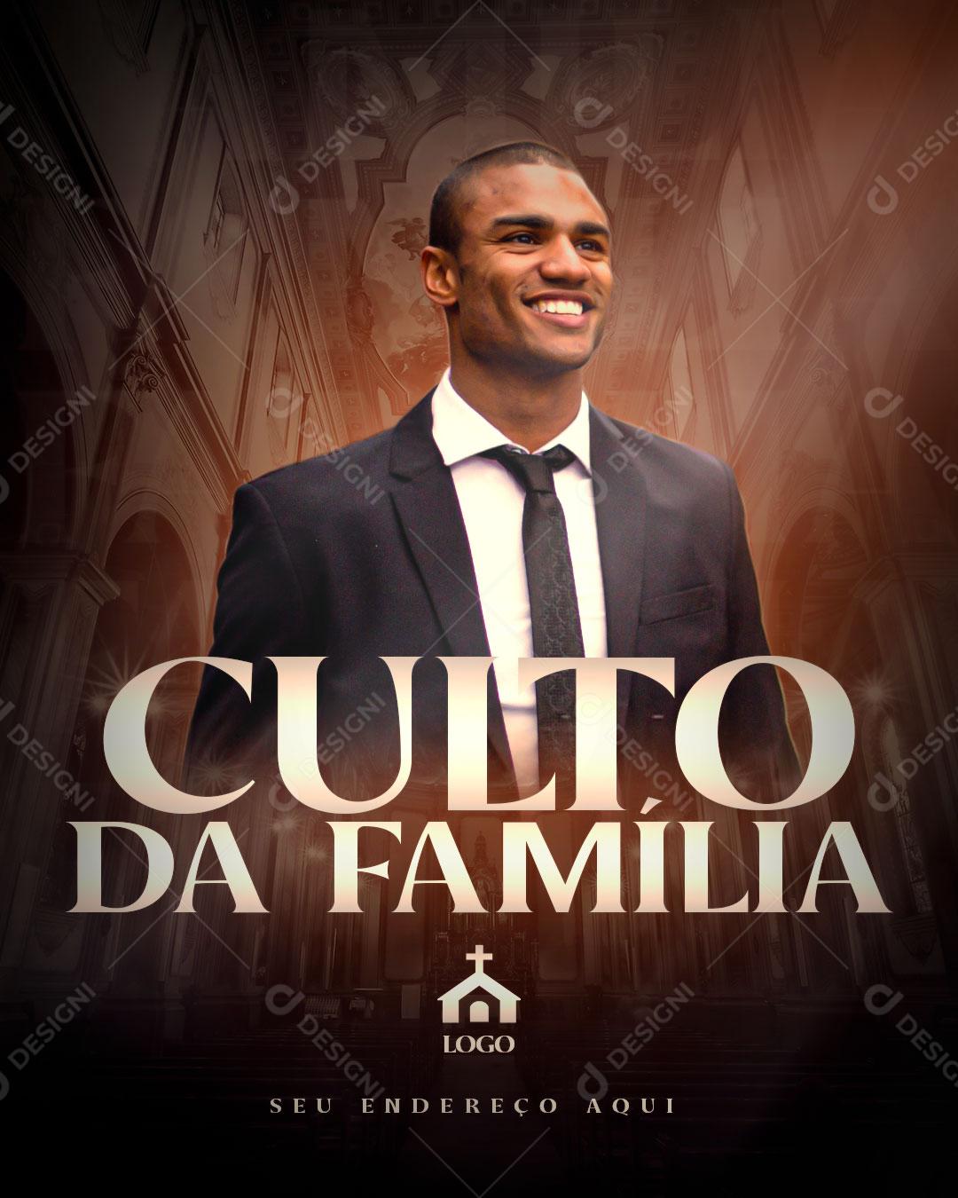 Social Media Igreja Culto da Família PSD Editável