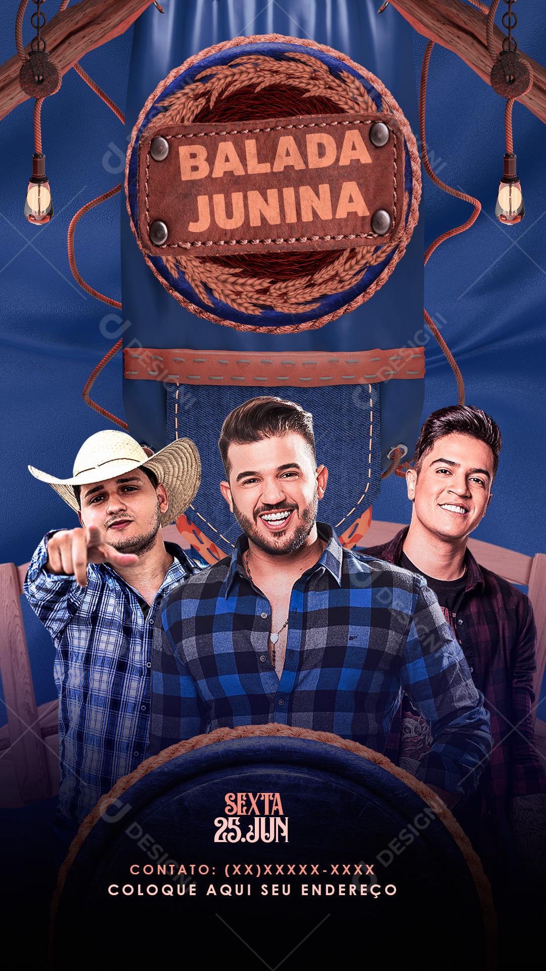 Balada Junina Sexta Flyers Social Media PSD Editável