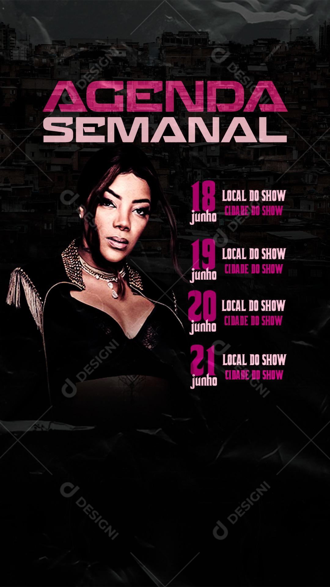 Agenda Semanal Ludmilla Flyer Social Media PSD Editável