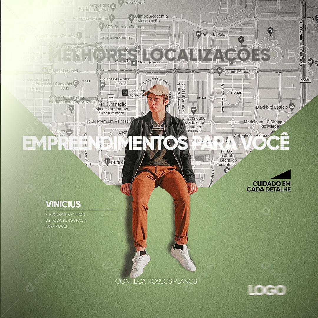 Post Empreendimento Melhores Localizações Social Media PSD Editável