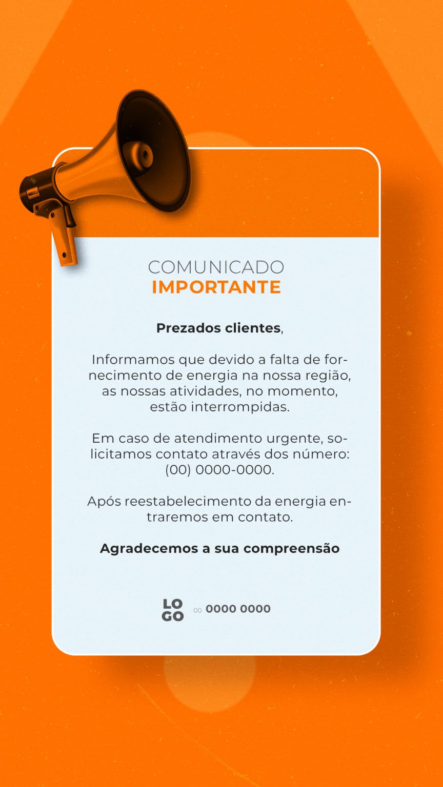 Story Comunicado Importante Social Media PSD Editável