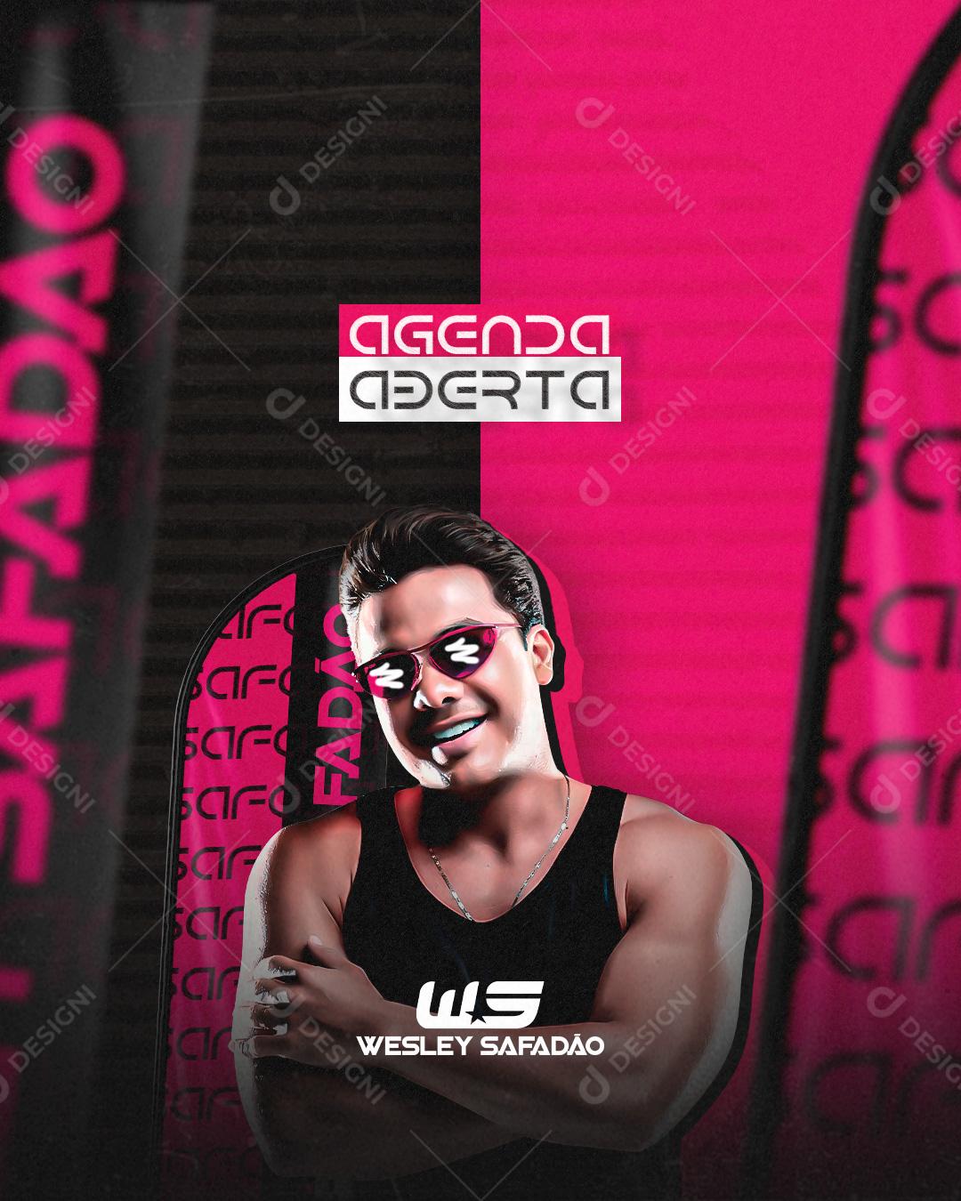 Social Media Agenda Aberta Wesley Safadão Flyer PSD Editável