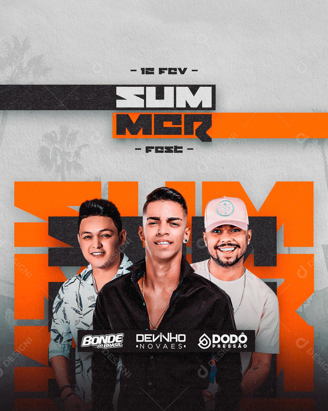 Social Media Sumer Fest Flyers PSD Editável