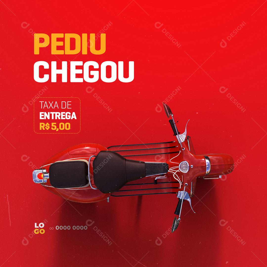 Social Media Delivery Entrega Pediu Chegou PSD Editável