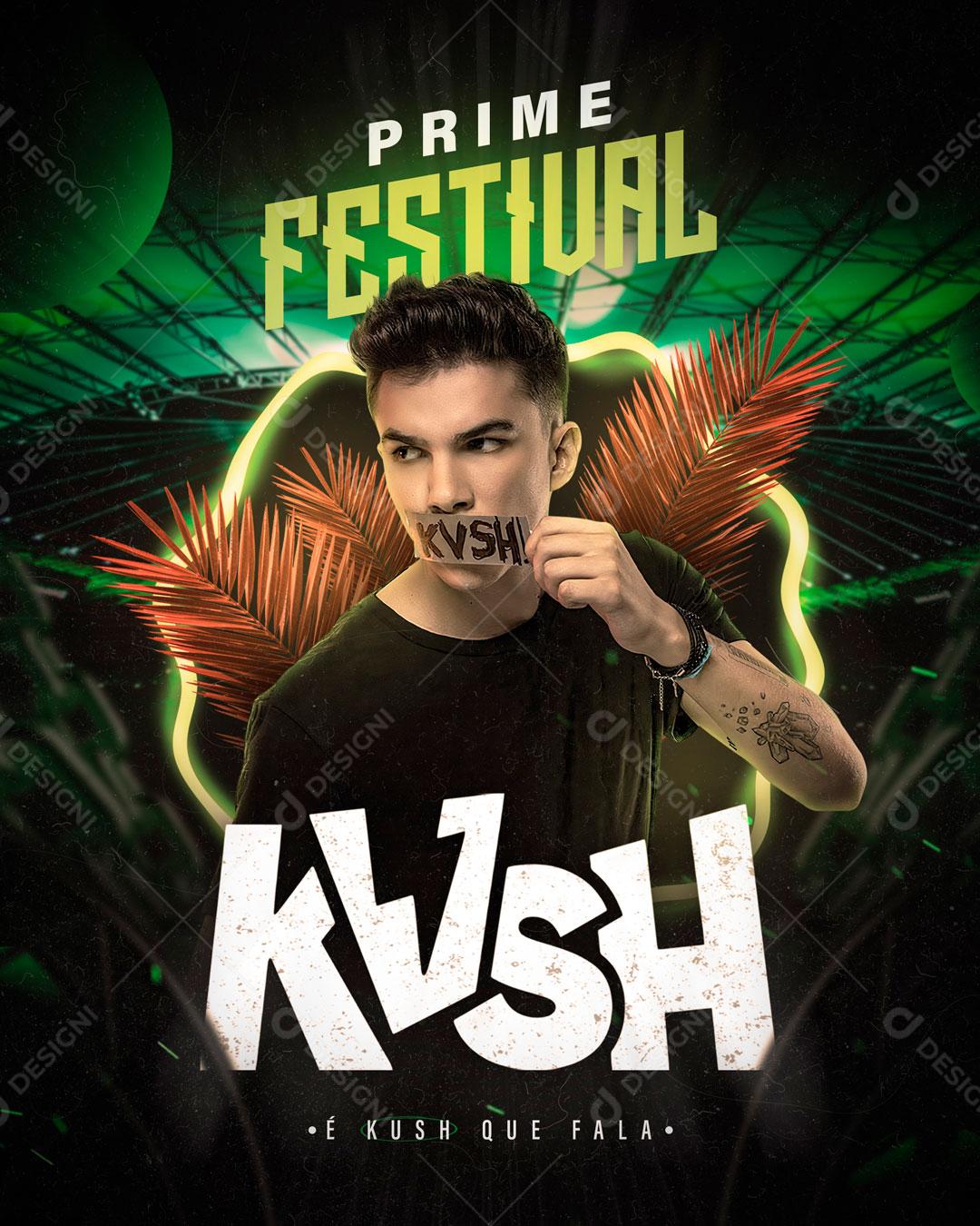 Flyer Prime Festival Kash Festas Social Media PSD Editável