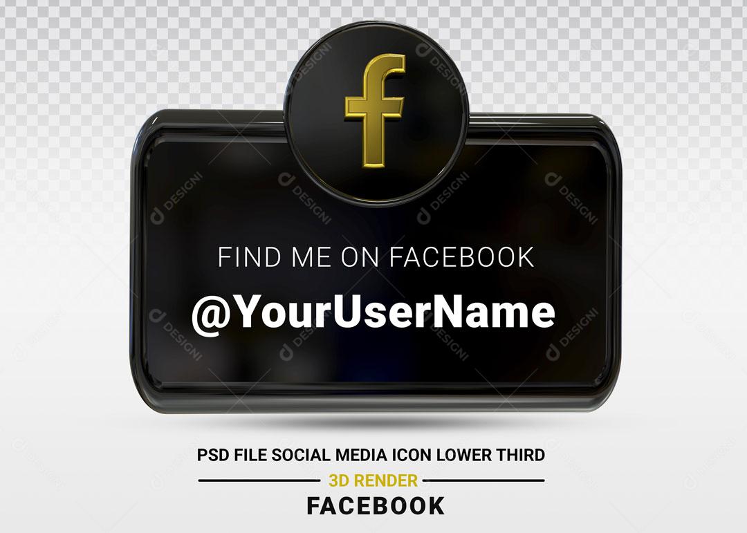 Elemento 3D Placa Facebook Para Composição PSD