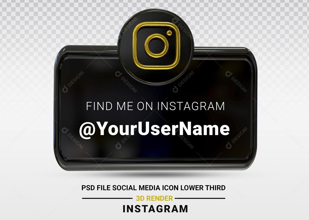 Elemento 3D Placa Instagram Para Composição  PSD Editável