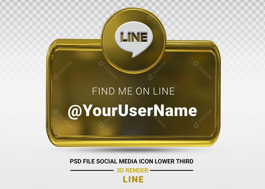 Elemento 3D Para Composição Redes Sociais Placa Line PSD Editável
