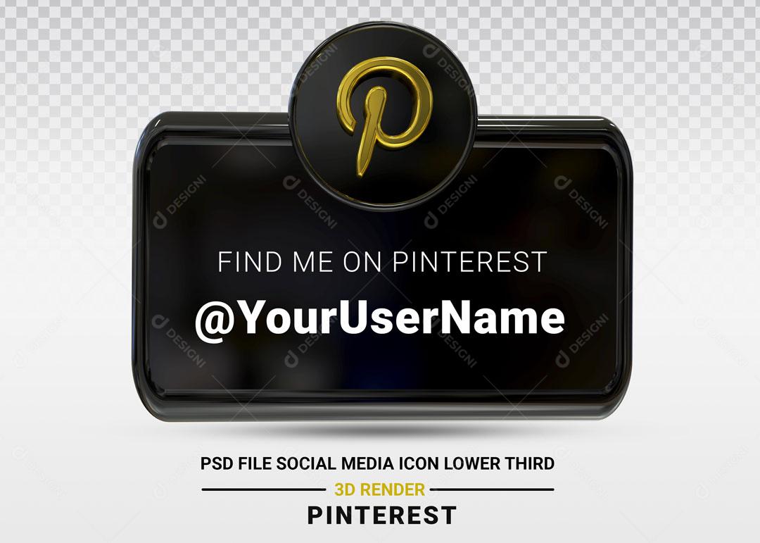 Elemento 3D Para Composição Redes Sociais Placa Pinterest PSD Editável