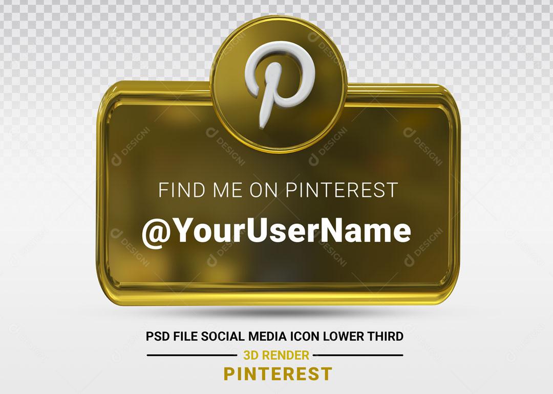 Elemento 3D Para Composição Redes Sociais Placa Pinterest PSD Editável