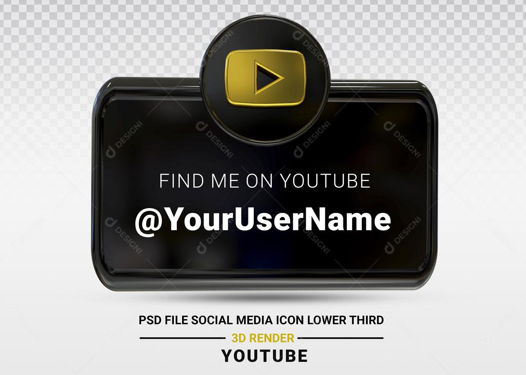 Elemento 3D Para Composição Redes Sociais Placa Youtube PSD Editável
