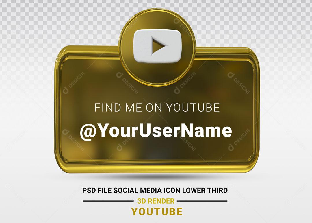 Elemento 3D Para Composição Redes Sociais Placa Youtube PSD Editável