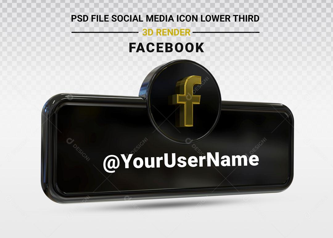 Elemento 3D Para Composição Redes Sociais Placa Facebook PSD Editável