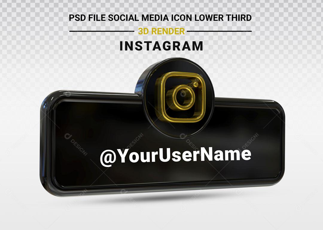 Elemento 3D Para Composição Redes Sociais Placa Instagram PSD Editável