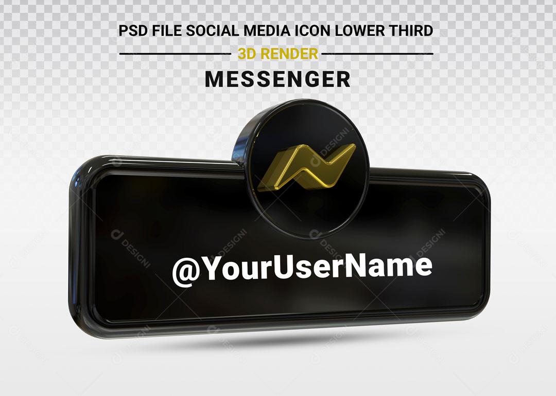 Elemento 3D Para Composição Redes Sociais Placa Messenger PSD Editável