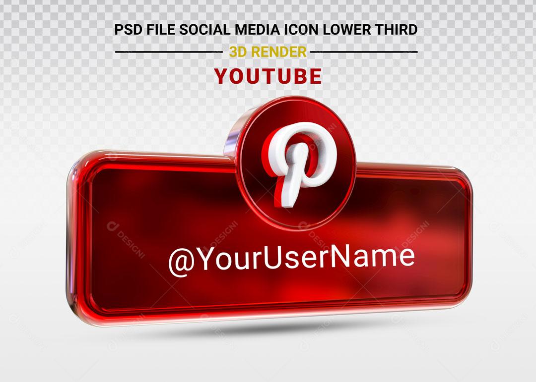 Elemento 3D Para Composição Redes Sociais Placa Pinterest PSD Editável