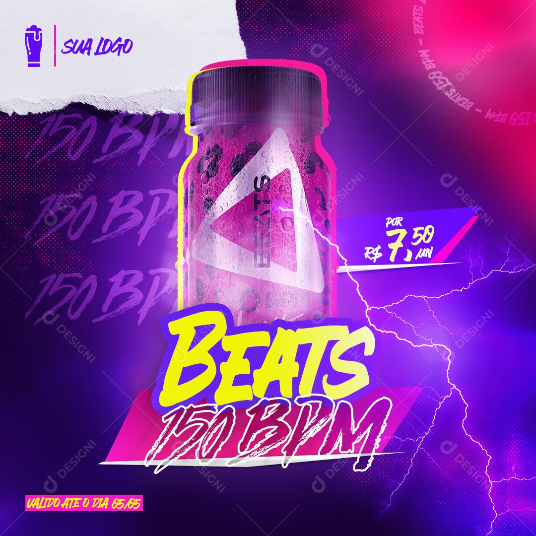 Social Media Beats 150 Bpm Cerveja PSD Editável