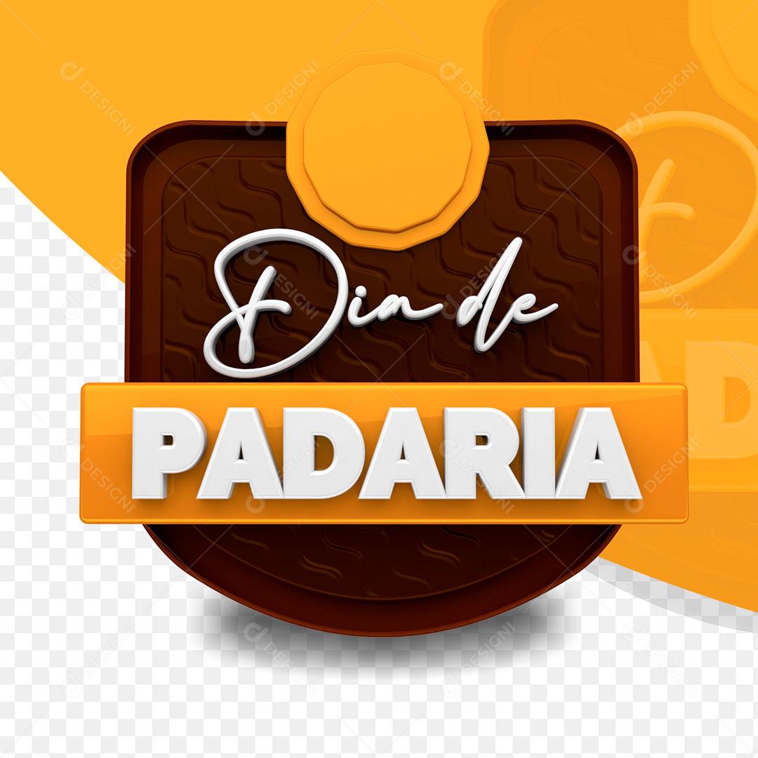 Selo 3D Para Composição Dia De Padaria PSD Editável