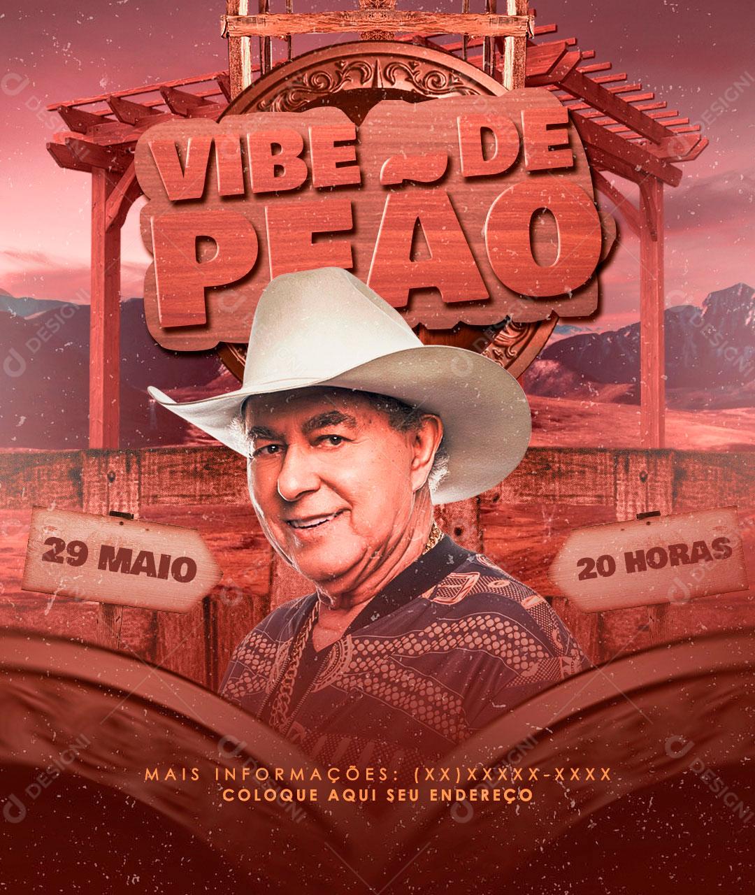 Flyer Vibe De Peão Show Social Media PSD Editável