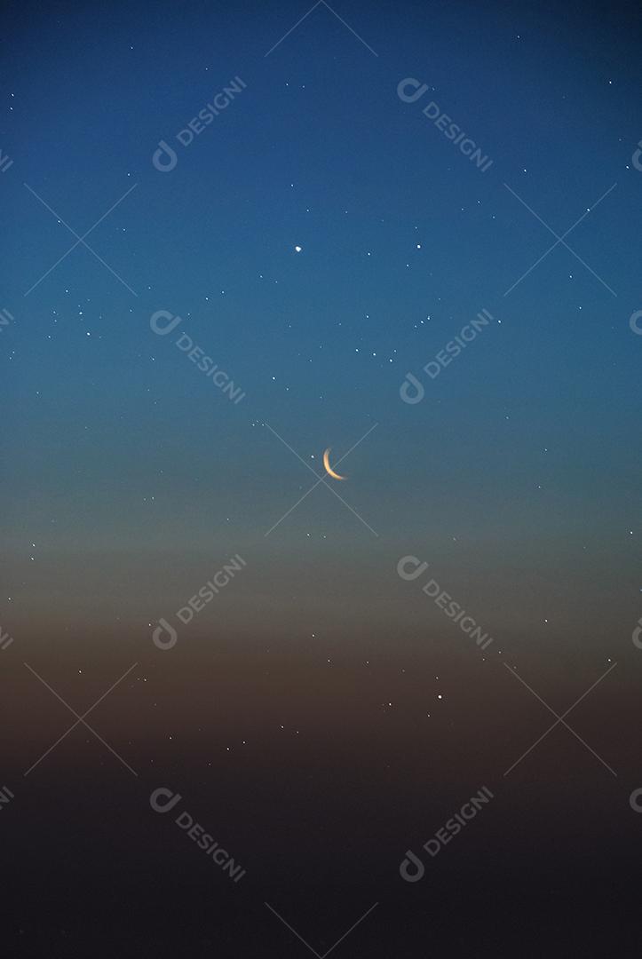 Lua minguante astronomia céu