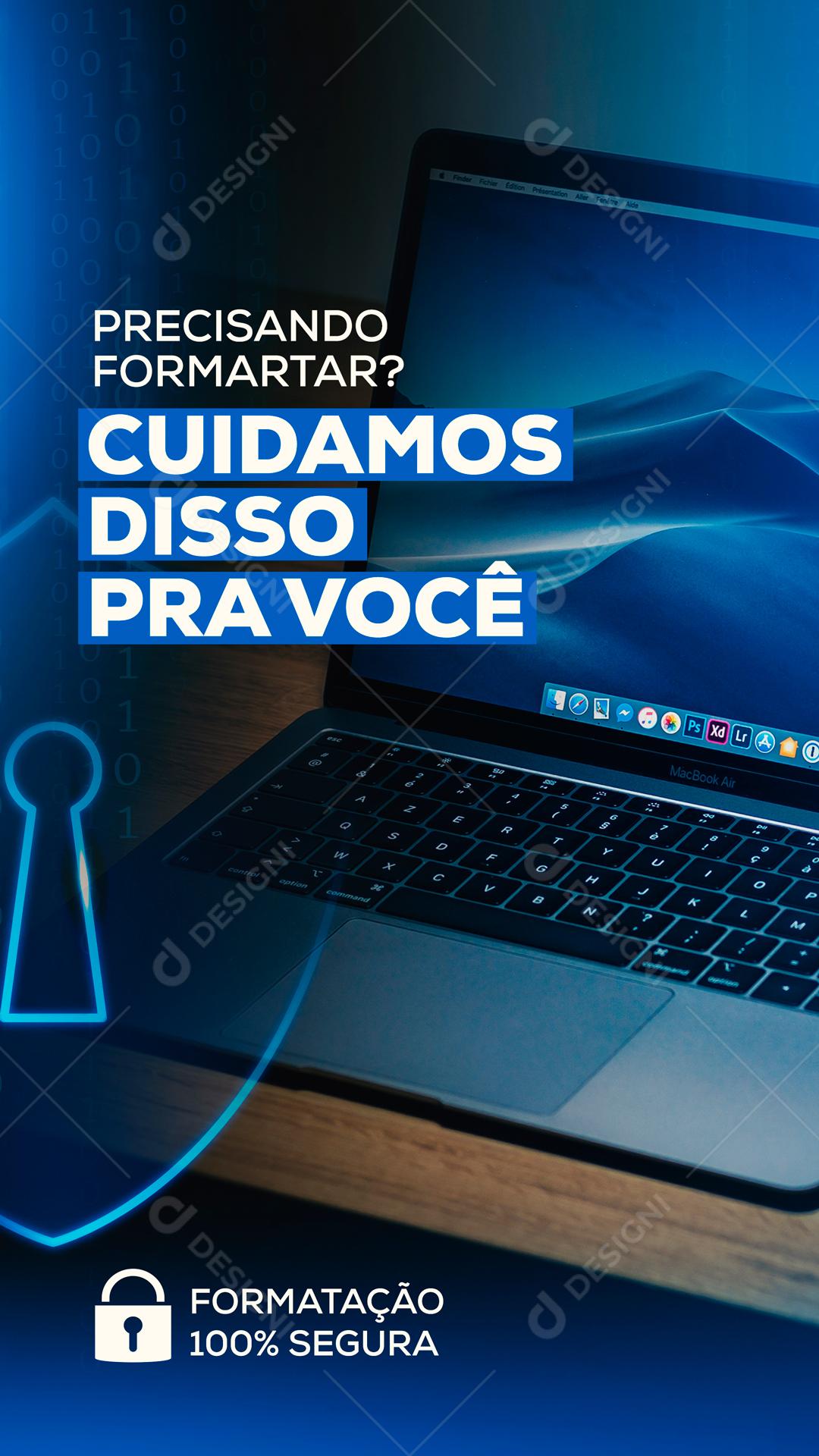 Precisando Formartar Cuidamos Disso Pra Você Social Media PSD Editável