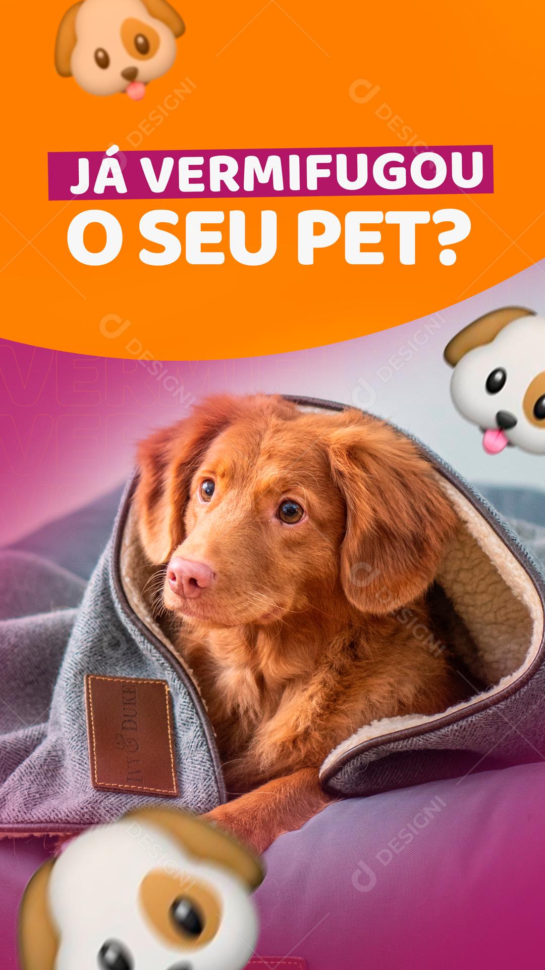 Já Vermifugou O Seu Pet Petshop Social Media PSD Editável