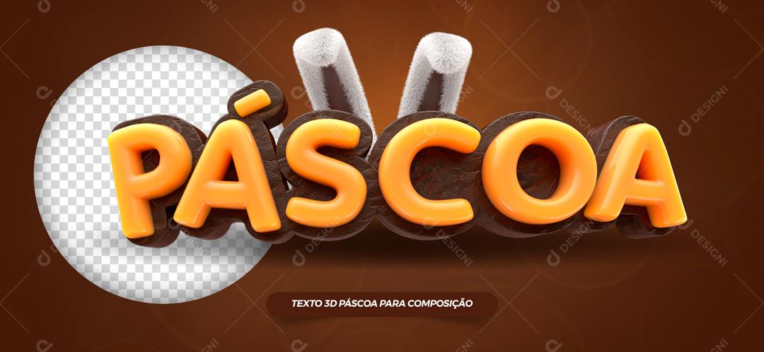 Selo 3D Para Composição Páscoa De Orelhas PSD Editável