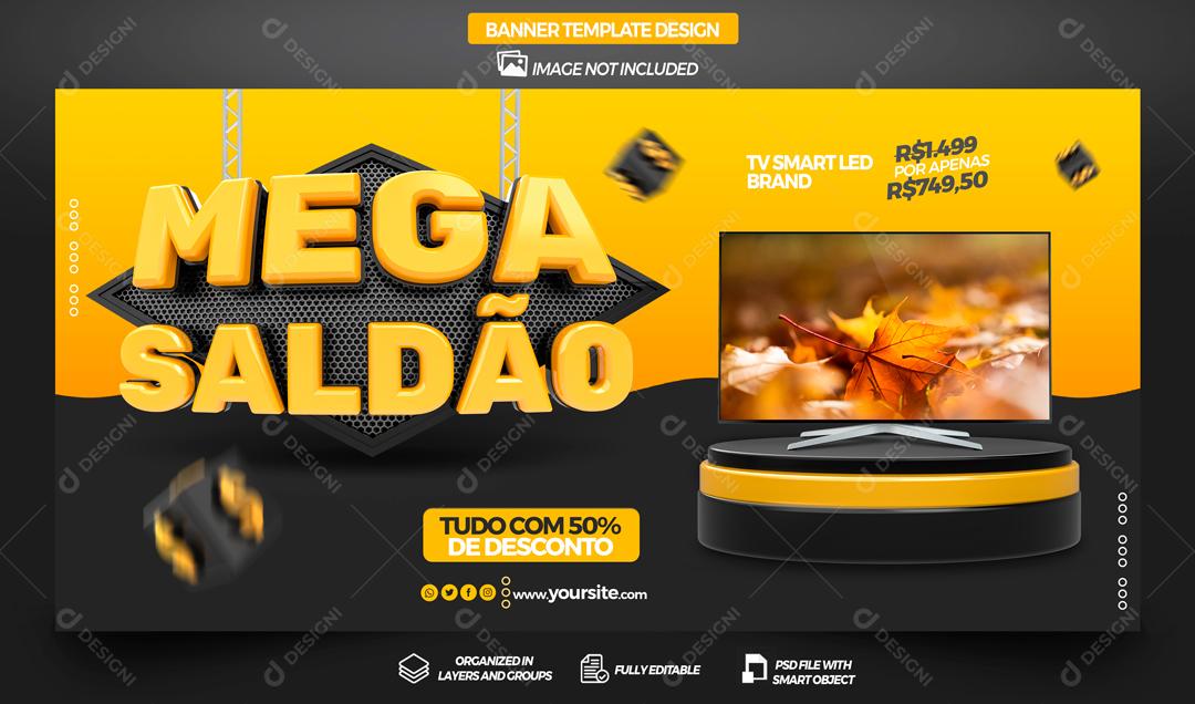 Mega Saldão Promoção Em Eletrodomésticos Social Media PSD Editável