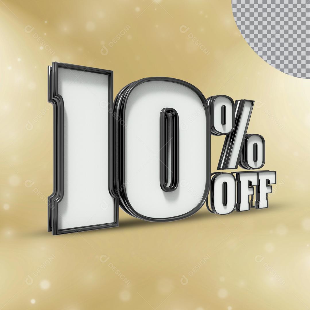 Número 3D Para Composição 10% Off PSD Editável