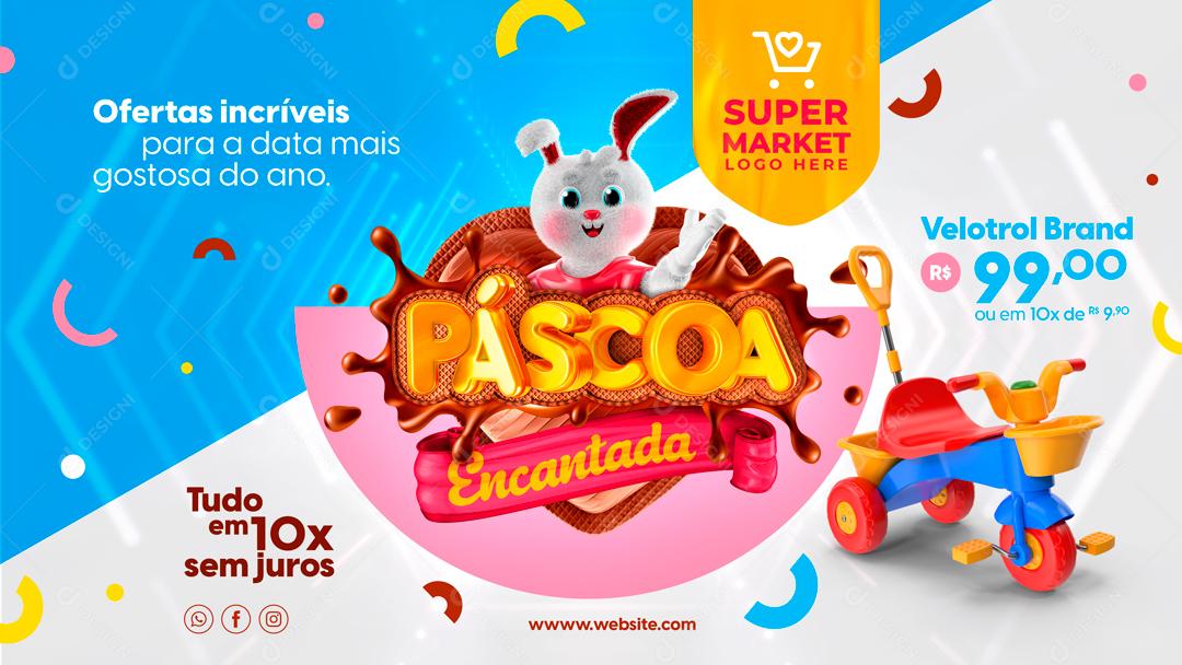 Promoção De Páscoa Encetada Com Até 50% De Descontos Social Media PSD Editável