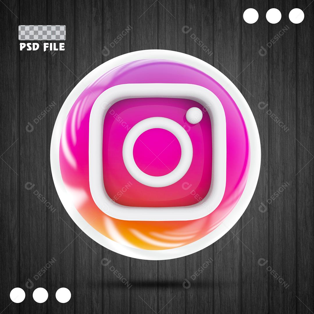 Ícones 3D Para Composição Instagram Redes Sociais PSD Editável