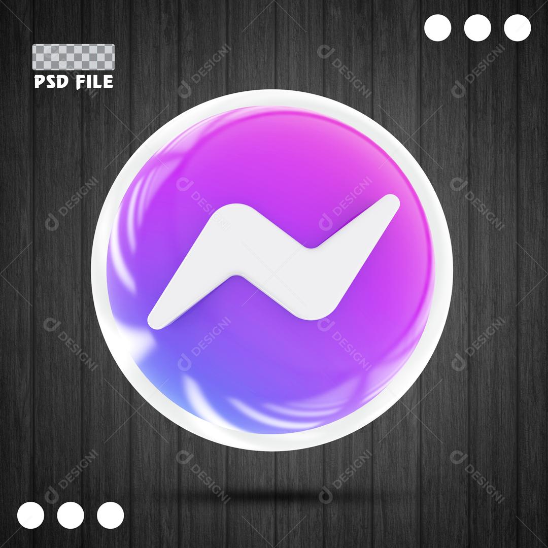 Ícones 3D Para Composição Messenger Redes Sociais PSD Editável