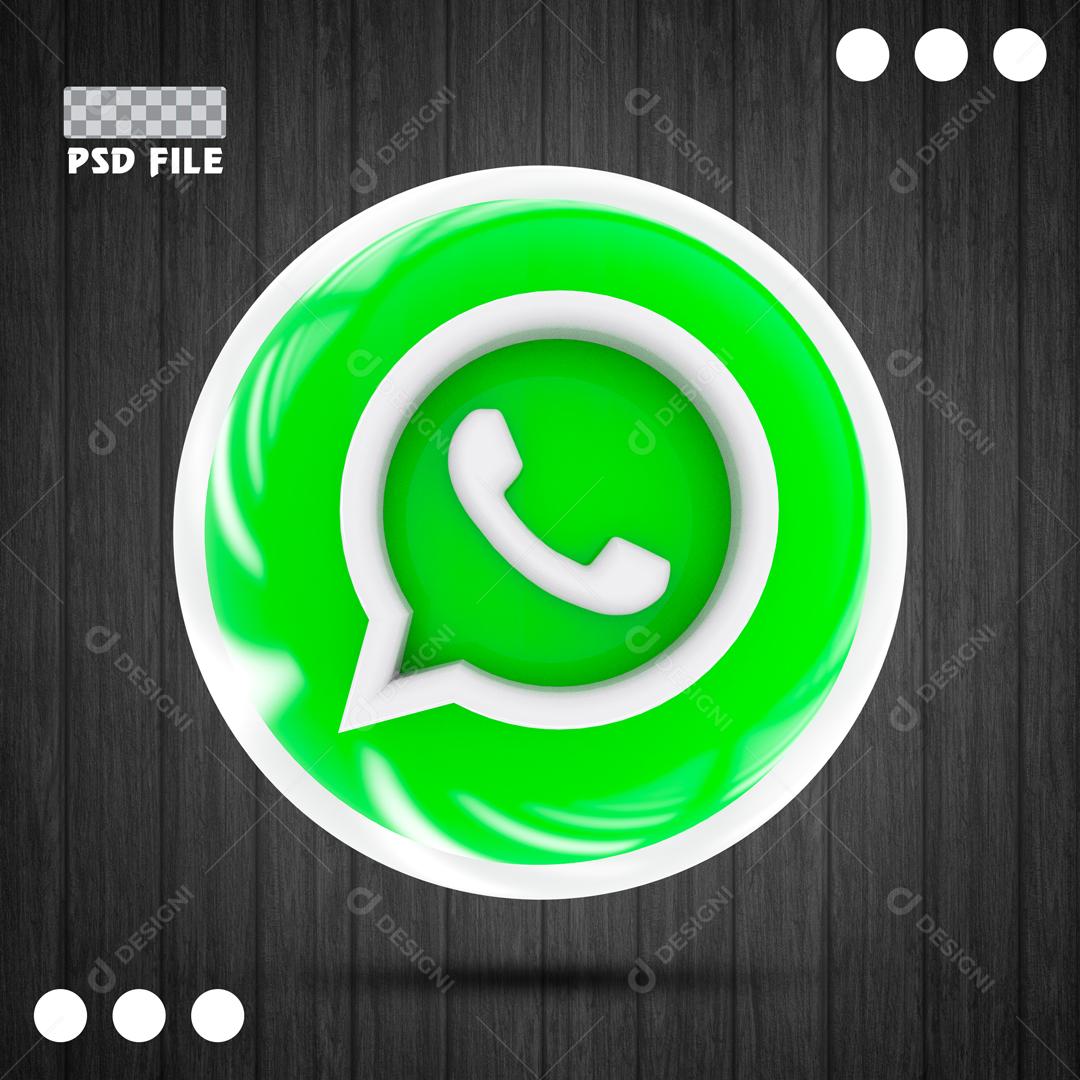 Ícones 3D Para Composição WhatsApp Redes Sociais PSD Editável