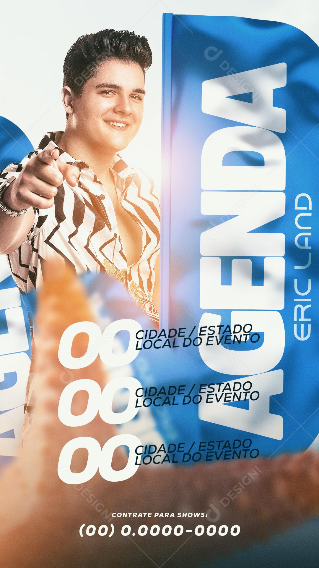 Social Media Agenda Eric Land Flyer PSD Editável