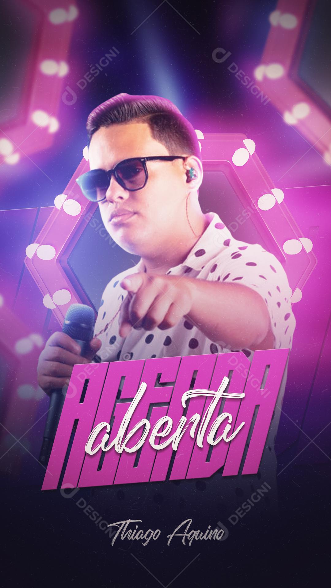 Flyer Agenda Aberta Thiago Aquino Social Media PSD Editável