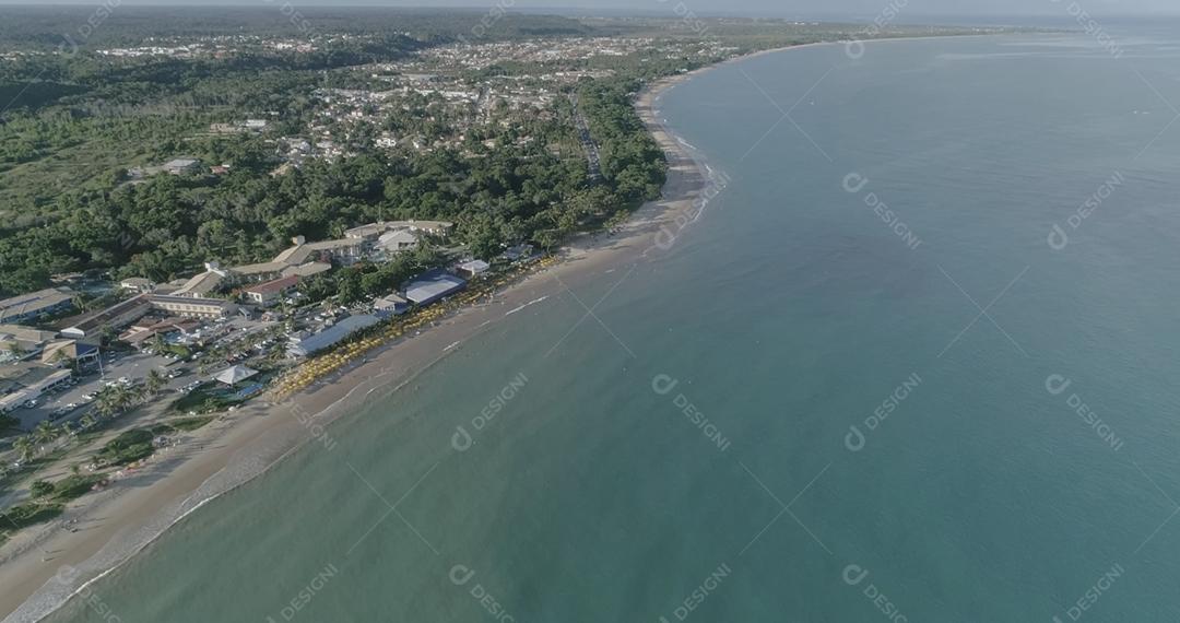 Vista aérea das praias de Porto Seguro, Bahia, Brasil.